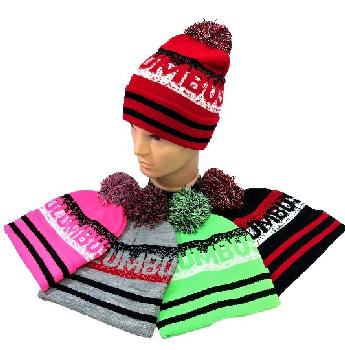 PomPom Knit Hat [COLUMBUS] Pixelated